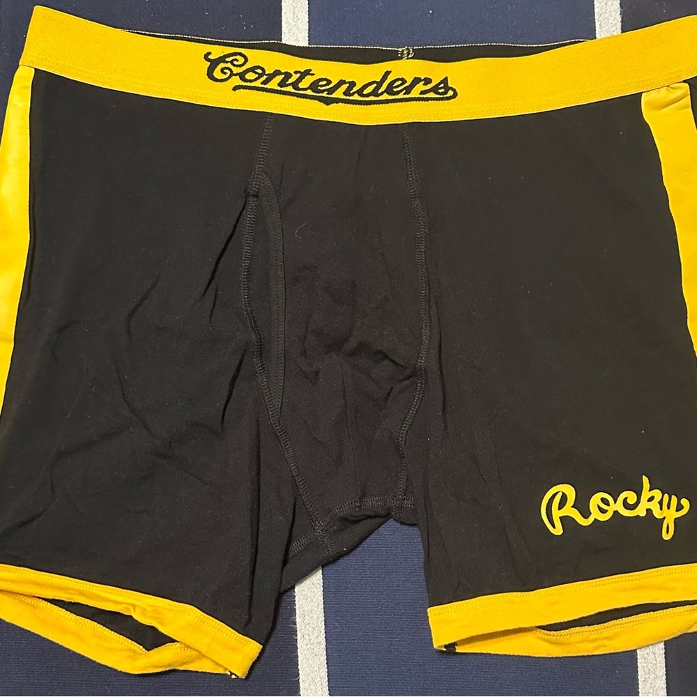 Mens Rocky II Contenders Black and Yellow Brand New Boxer Briefs XXL